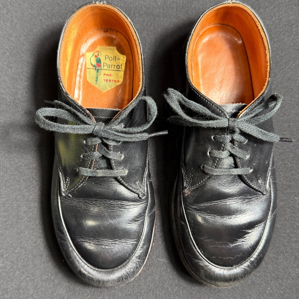 Vintage Kids Poll Parrot Black Oxford Boys Shoes